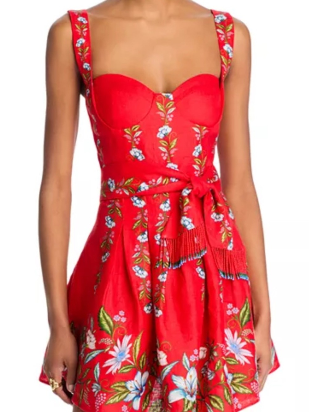 FARM RIO Red Floral Women’s Sundress with Straps - Picture 2 of 3